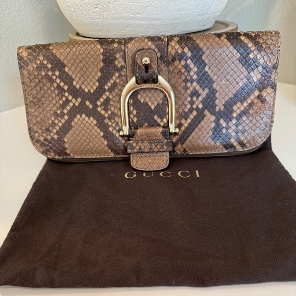GUCCI SNAKESKIN CLUTCH - Picture 1 of 13